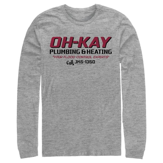 Men's Home Alone Oh-Kay Plumbing & Heating Long Sleeve Shirt Athletic Heather Small