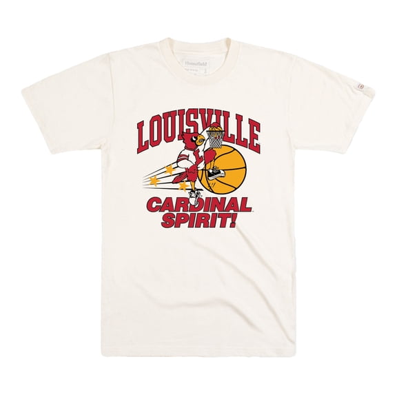 Men's Homefield Cream Louisville Cardinals Basketball Vintage T-Shirt