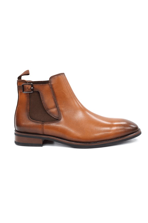 Men's Hommes Slip On Leather Cognac Chelsea Boot by La Milano