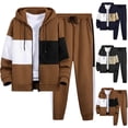 thumbnail image 1 of Men's Hooded Cardigan Jacket Set Hooded Long Sleeve Lounge Sets for Men 2 Piece Casual Outfits Loose Tops Long Pants Sets Sweatshirts Suit Navy XXL, 1 of 8