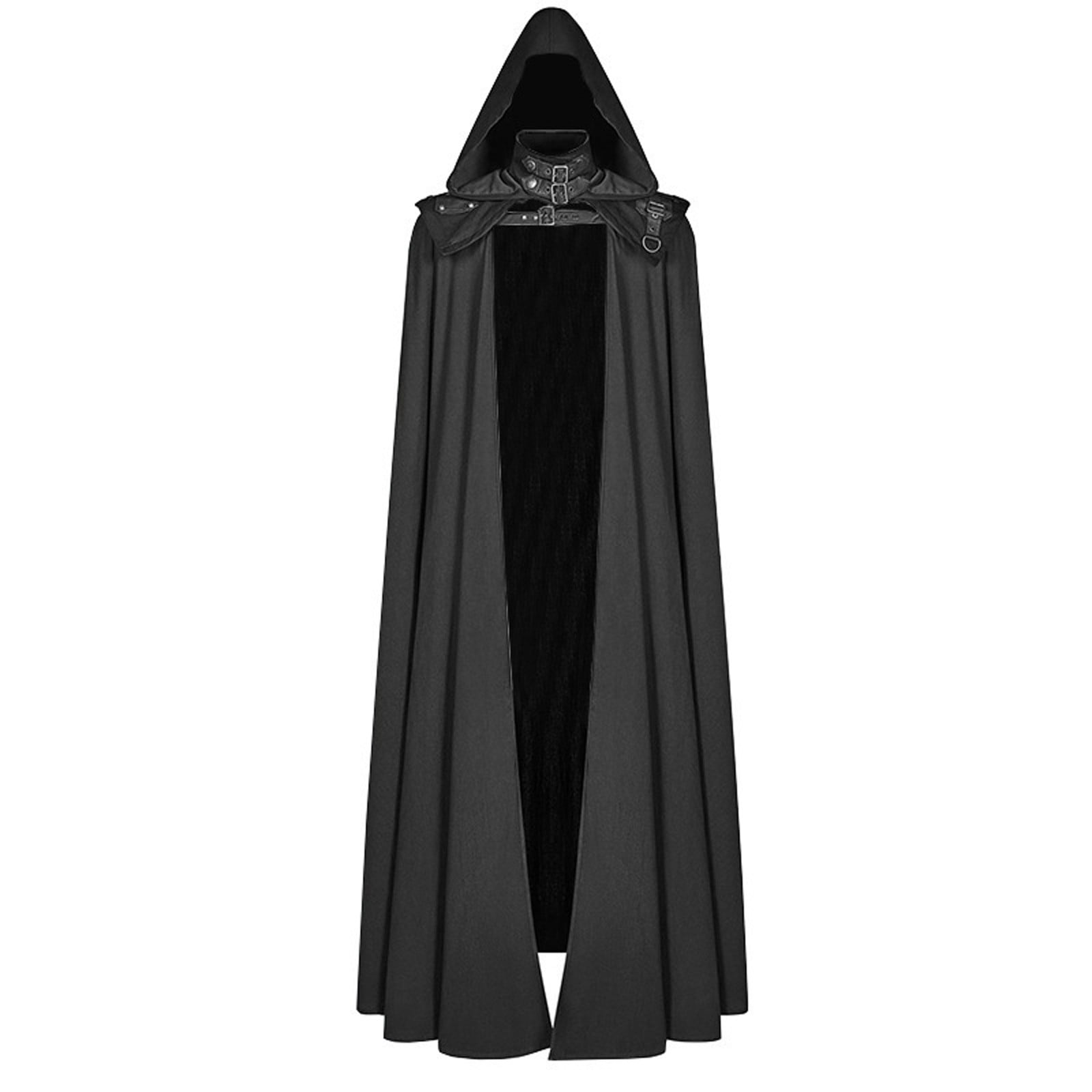 1pc Men's Short Black Hooded Cape, Perfect For Halloween Parties