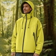 thumbnail image 1 of Men's Hooded Cargo Jacket Multi-pockets Waterproof Windproof Full Zip Windbreaker Hiking Camping Outdoors Hoodie (XL, Yellow 01), 1 of 7