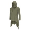 thumbnail image 1 of Men's Hooded Cloak Casual Long Pullover Hoodie Cape Hip Hop Sweatshirt With Pocket, 1 of 5