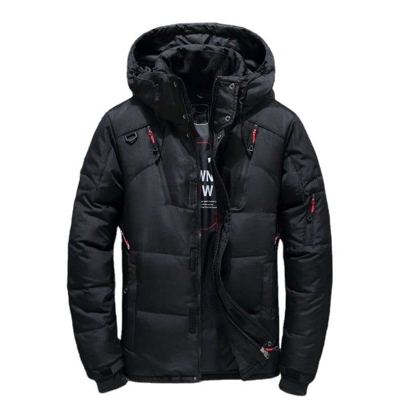 Men's Hooded Down Jacket - Winter Parka with Thick Insulation for ...