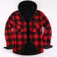 thumbnail image 1 of TANSILING Men's Hooded Flannel Shirt Jacket Fleece Lined Plaid Warm Casual Coat, 1 of 6