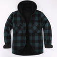 thumbnail image 1 of TANSILING Men's Hooded Flannel Shirt Jacket Fleece Lined Plaid Warm Casual Coat, 1 of 6