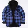thumbnail image 1 of TANSILING Men's Hooded Flannel Shirt Jacket Fleece Lined Plaid Warm Casual Coat, 1 of 5