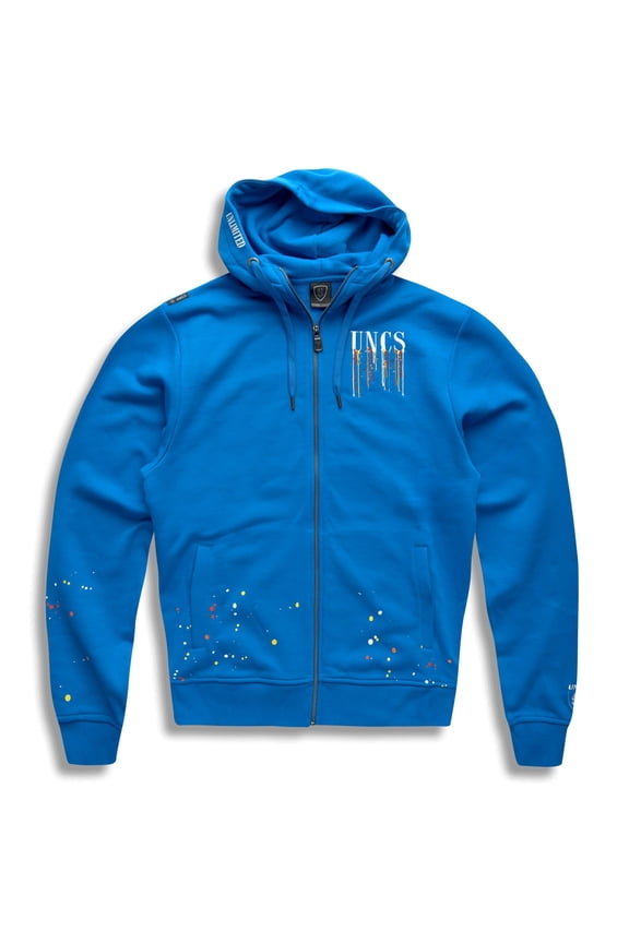 Men's Hooded Full Zip Sweatshirt with Splash Design, Male, Adult, UNCS - Unlimited Clothing Style
