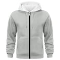 thumbnail image 1 of Men's Hooded Jackets Front Zipper Drawstring Solid Color Long Sleeve Outwear Casual Stylish Cardigan With Pockets (XXL, Gray), 1 of 2