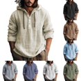 thumbnail image 1 of Men’s Hooded Long Sleeve Cotton Linen Shirt Solid Color Casual Spring Autumn Top, 1 of 7
