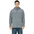 thumbnail image 1 of Men's Hooded Polar Fleece Jackets Big & Tall Full Zip Bonded Hoodie with Zip Pockets (Grey, L), 1 of 5