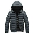thumbnail image 1 of Men's Hooded Puffer Jacket with Multi Pockets Thickened Detachable Hood Winter Warm Cotton Down Coat (XS, Gray), 1 of 5