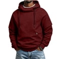 thumbnail image 1 of Men's Hooded Pullover Solid Color Long-sleeved Sweatshirt for Man Fall Winter, 1 of 7