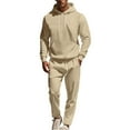 thumbnail image 1 of Men’s Hooded Pullover Sweatshirt and Jogger Pants Two-Piece Set Casual Drawstring Hoodie with Kangaroo Pocket, 1 of 5