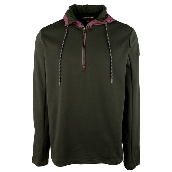 Men's Hooded Quarter Zip Pullover-BLK-Small
