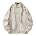thumbnail image 1 of Men's Hooded Rain Jacket Waterproof Windbreaker Full Zipper Lightweight Bomber Coat With Pockets For Hiking Golf Running, 1 of 7