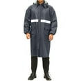 thumbnail image 1 of Men's Hooded Safety Raincoat Rainstorm Proof Poncho Hooded Lightweight Long Jacket with Reflective Strips for Hiking Outdoor, 1 of 6