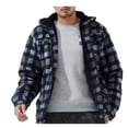 thumbnail image 1 of Men's Hooded Sherpa Lined Jacket Adjustable Hood Long Sleeve Black Large, 1 of 2