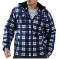 thumbnail image 1 of Men's Hooded Sherpa Lined Jacket Adjustable Hood Long Sleeve Navy Small, 1 of 2