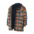 thumbnail image 1 of Men's Hooded Shirt Jacket Thick Plaid Flannel Shirts Quilted Lined Long Sleeve Winter Cotton Coat with Pockets, 1 of 4