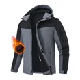 thumbnail image 1 of Men's Hooded Softshell Jacket Waterproof Insulated Windbreaker Winter Warm Fleece Lined Rain Shell Jacket, 1 of 7