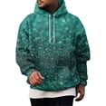 thumbnail image 1 of Men’s Hooded Sweatshirt Long Sleeve Pullover with Adjustable Drawstring and Abstract Glitter Pattern for Casual Wear Cyan L, 1 of 4