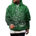 thumbnail image 1 of Men’s Hooded Sweatshirt Long Sleeve Pullover with Adjustable Drawstring and Abstract Glitter Pattern for Casual Wear Green 3XL, 1 of 4
