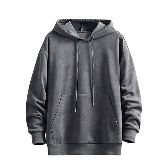 Men's Hooded Sweatshirt With Pockets Big And Tall Winter Zipper Casual Long Sleeve V-Neck Sweatshirt
