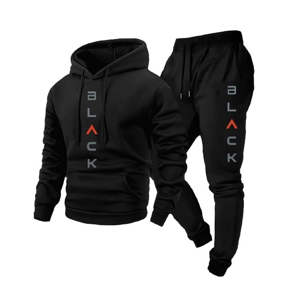 Men’s Hooded Sweatshirt and Jogger Pants Set Pullover Long Sleeve Top and Drawstring Waist Bottoms Casual Tracksuit