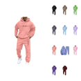 thumbnail image 1 of Men's Hooded Sweatshirt and Jogger Set, Casual Pullover Tracksuit with Letter Print, 2 Piece Outfit, Daily Wear Gym Running Street, 1 of 4