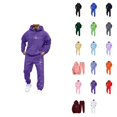 thumbnail image 1 of Men's Hooded Sweatshirt and Jogger Set, Casual Pullover Tracksuit with Letter Print, 2-Piece Sweat Suit for Daily Wear, Gym, Running, Street Outfit, 1 of 4