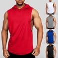 thumbnail image 1 of Men's Hooded Tank Top Sleeveless Hoodies Lightweight UPF 50+ Casual Gym Workout Shirts Cooling Muscle Tee Shirt, 1 of 4