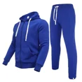 thumbnail image 1 of Men's Hooded Tracksuit 4 Piece Casual Full Zip Jogging Sweatsuit Sets(Middlei blue,XL), 1 of 5
