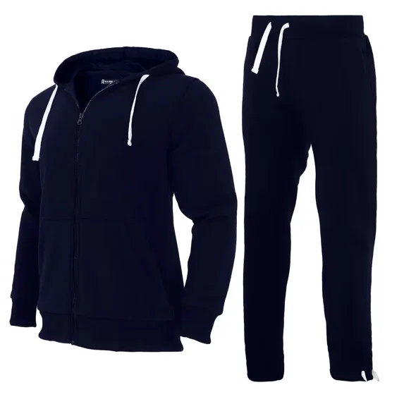 Men's Hooded Tracksuit 43 Piece Casual Full Zip Jogging Sweatsuit Sets(Navy,4XL)