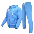 thumbnail image 1 of Men's Hooded Tracksuit 49 Piece Casual Full Zip Jogging Sweatsuit Sets(Light blue,4XL), 1 of 5