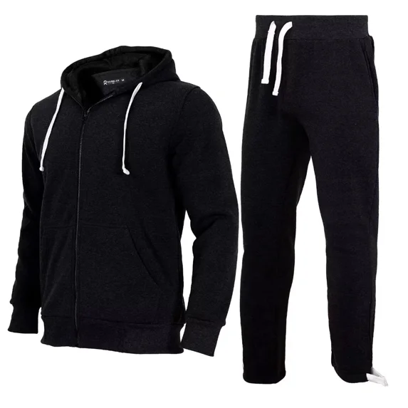 Men's Hooded Tracksuit 62 Piece Casual Full Zip Jogging Sweatsuit Sets(Charcoal,M)