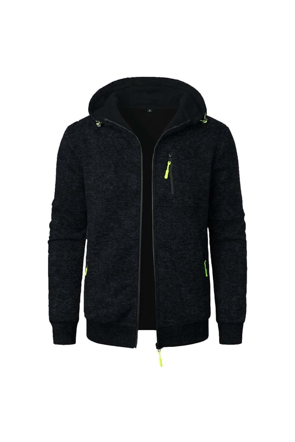 Men's Hooded Training Jacket, Long Sleeve Sports Coat with Multiple Pockets, Lightweight and Breathable Fabric for Outdoor Fitness and Casual Wear