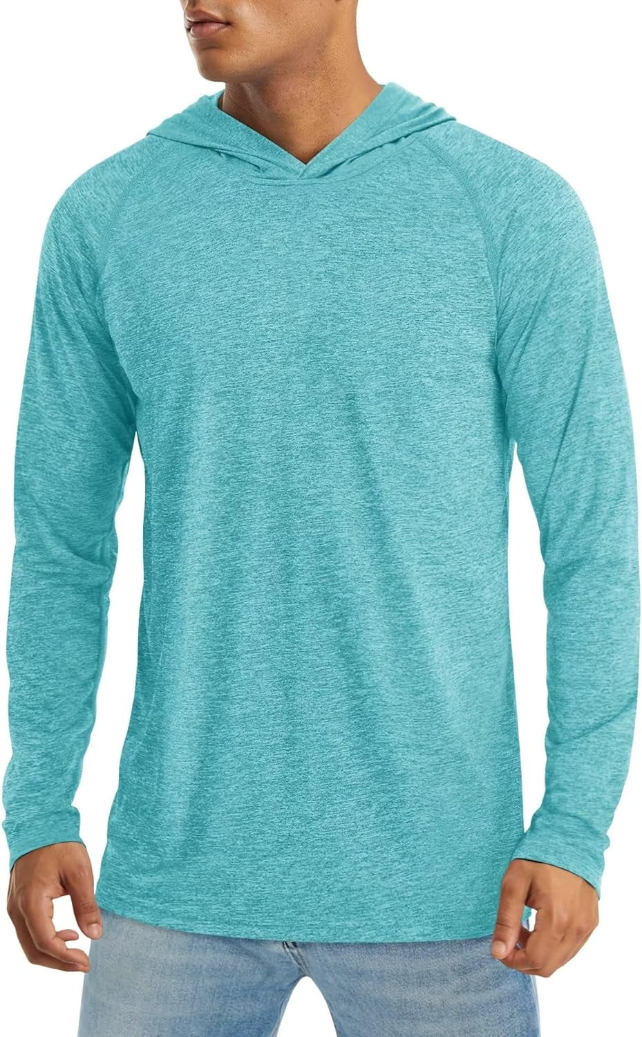 Men's Hooded UPF 50+ Sun Protection Long Sleeve T Shirts Lightweight