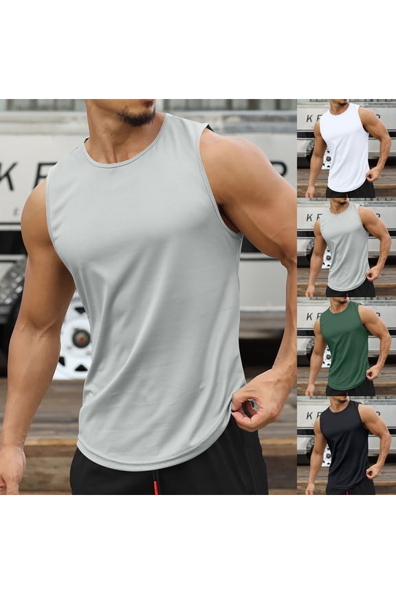 Men's Hooded Vest Top Blouse Sleeveless Solid Color Casual Daily Streetwear Loungewear Modern Fashion Essential Gift for Him | AESTIVO,Gray 2XL
