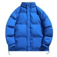 thumbnail image 1 of Men's Hooded Winter Coat Casual Warm Puffer Jacket with Hood Trendy Cotton Full Zip Long Sleeve Loose Coat Outwear (XL, Blue), 1 of 3