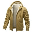 thumbnail image 1 of Men's Hooded Winter Coat with Sherpa Fleece Lining Thick Warm Casual Zip Up Sweatshirt Jackets Hoodies (XL, Khaki), 1 of 3