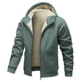 thumbnail image 1 of Men's Hooded Winter Coat with Sherpa Fleece Lining Thick Warm Casual Zip Up Sweatshirt Jackets Hoodies (XL, Navy), 1 of 3