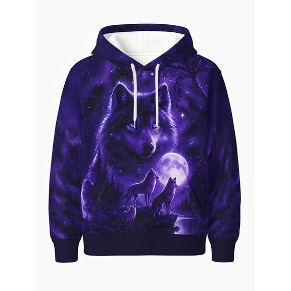 Men's Hoodie, Casual Wear - Perfect Gift for Wolf Enthusiasts and Nature Lovers, Camping Clothing, Men's D Print Hoodie