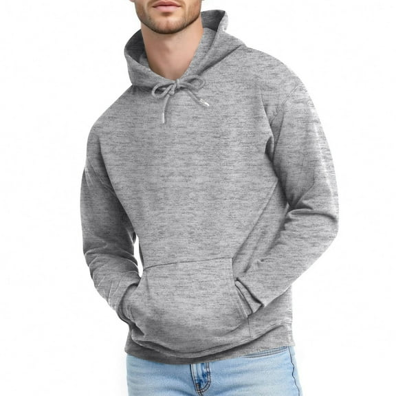 Men’s Hoodie Classic Red Pullover Sweatshirt Soft Fleece Adjustable Drawstring Hood Kangaroo Pocket Fall Winter Men Clothing,Size S-4XL