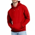 thumbnail image 1 of Men’s Hoodie Classic Red Pullover Sweatshirt Soft Fleece Adjustable Drawstring Hood Kangaroo Pocket Fall Winter Men Clothing,Size S-4XL, 1 of 5