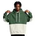 thumbnail image 1 of Men's Hoodie Drawstring Hooded Long Sleeve Color Block with Kangaroo Pocket Soft Touch Pullover Basic Top for Fall Winter Everyday Wear and Weekend Outings Army Green 2XL, 1 of 6