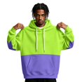 thumbnail image 1 of Men's Hoodie Drawstring Hooded Long Sleeve Color Block with Kangaroo Pocket Soft Touch Pullover Basic Top for Fall Winter Everyday Wear and Weekend Outings Green 2XL, 1 of 6