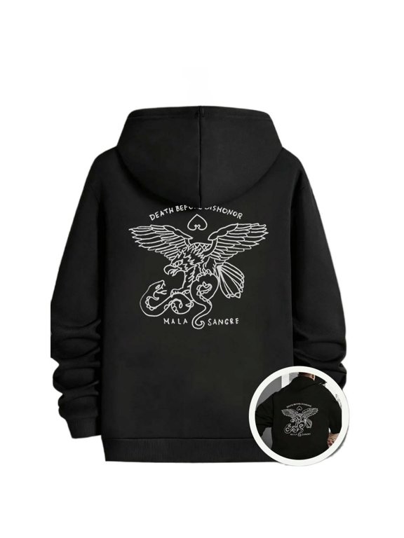 Men's Hoodie, Eagle and Snake Pattern, Autumn and Winter Casual Comfortable Sweatshirt