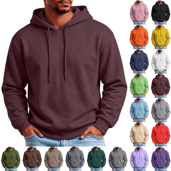 Men's Hoodie -Fleece Hooded Sweatshirt for Men & Women - Midweight Fleece - Lined Pullover, Adjustable Drawstring Hood, Kangaroo Pocket Big & Tall Available