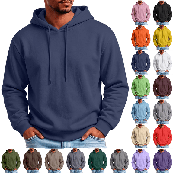 Men's Hoodie -Fleece Hooded Sweatshirt for Men & Women - Midweight Fleece - Lined Pullover, Adjustable Drawstring Hood, Kangaroo Pocket Big & Tall Available